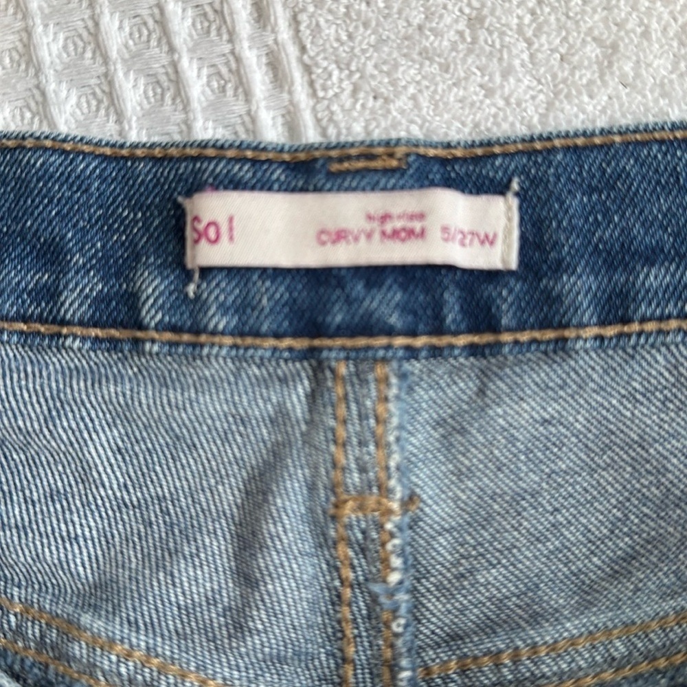 SO Blue Cropped Ankle Jeans with Distressed Style 27/5 - Picture 7 of 7